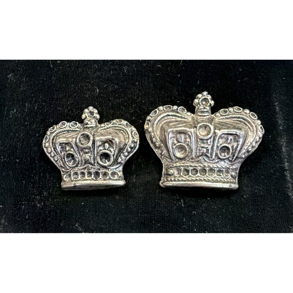 Vintage Metal Crown Pins Brooch Lot of 2 – Royal Style Costume Jewelry